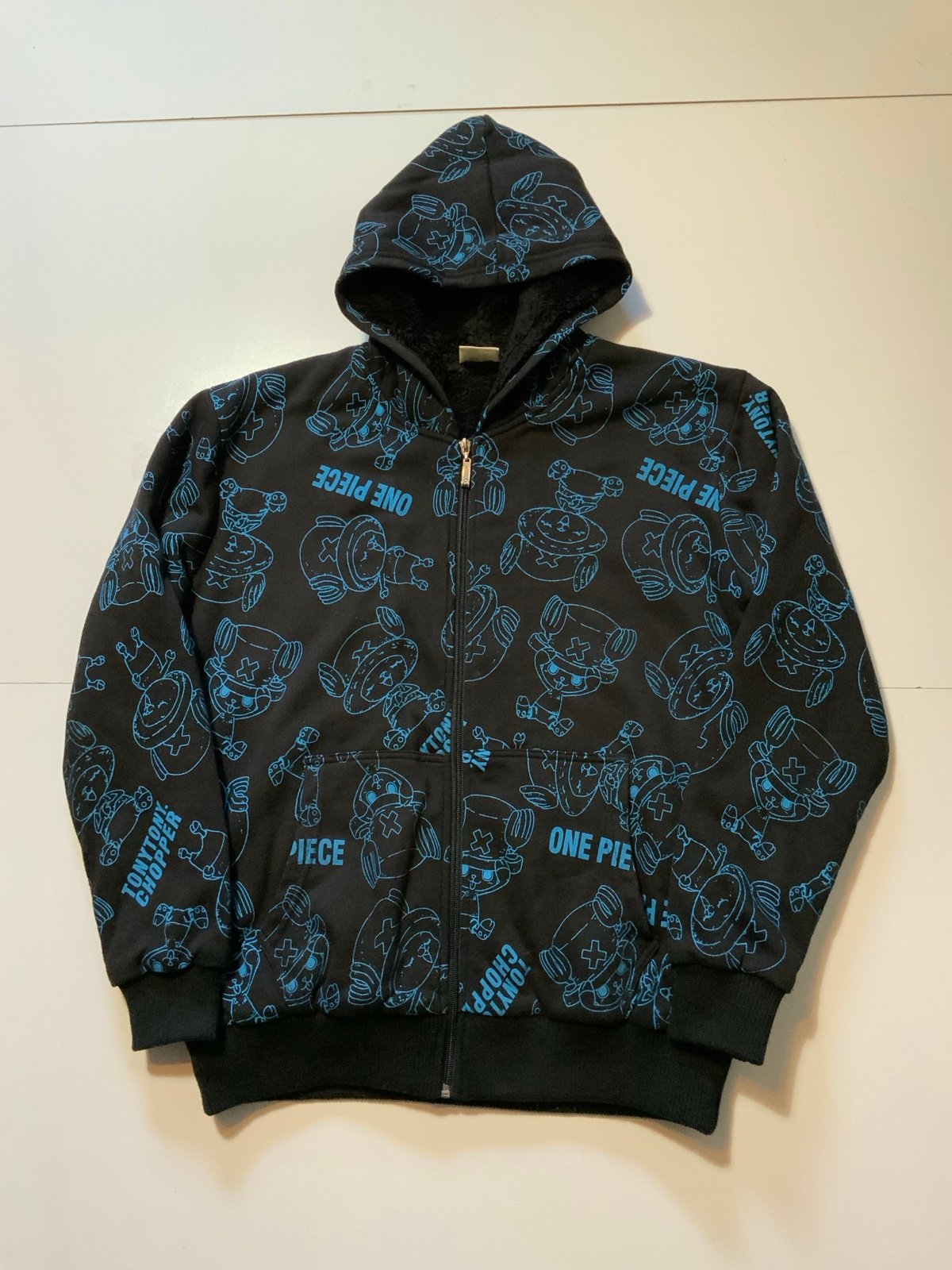 VTG Y2K 2007 Tony Tony Chopper One Piece Manga Anime AOP Zip Sherpa Hoodie