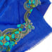 Vintage Traditional Russian Scarf 35 x 35 Royal Blue Floral
