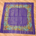Vintage Traditional Russian Scarf 35 x 35 Royal Blue Floral