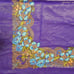 Vintage Traditional Russian Scarf 35 x 35 Royal Blue Floral