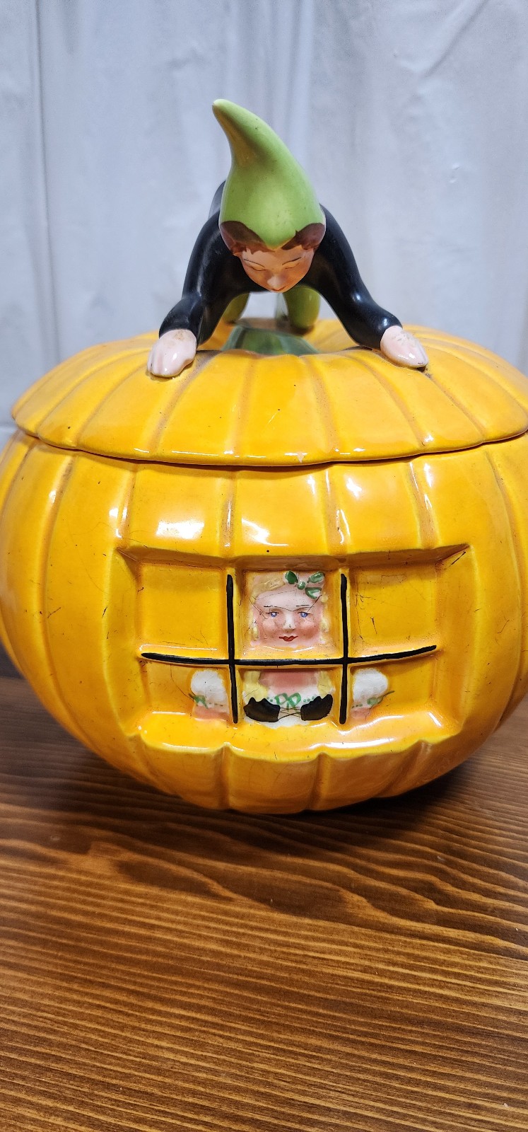 Rare Peter Pumpkin Eater Cookie Jar Vallona Starr See Pics For Cracks AS IS