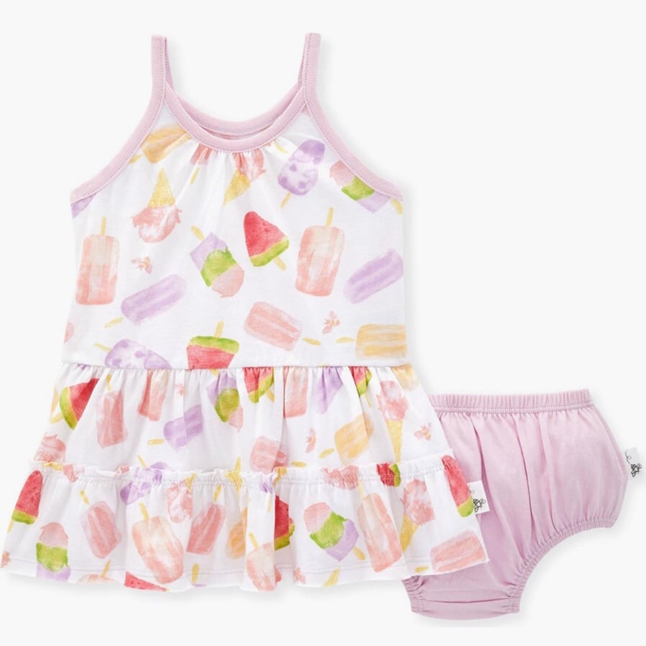 NEW Burt’s Bees Baby Girl Size 24mo Summer Sweets Dress and Diaper Cover Bundle