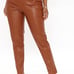 NWT Blondie Belted Faux Leather Pants - Chestnut L