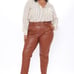 NWT Blondie Belted Faux Leather Pants - Chestnut L