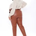 NWT Blondie Belted Faux Leather Pants - Chestnut L