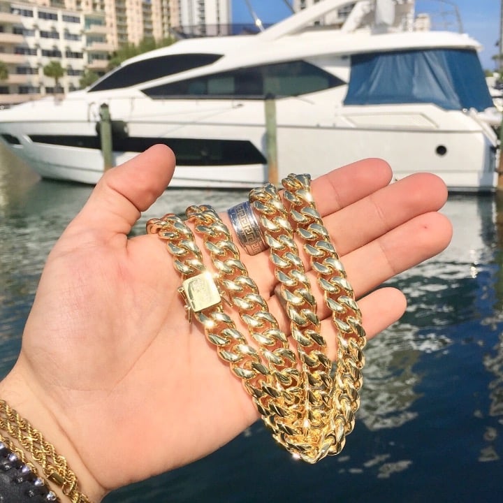 CUBAN LINK 18K GOLD NEW CHAIN ITALY