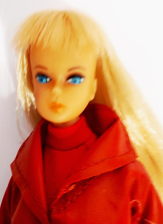 Vintage Fashion Barbie Doll with Red Leather Coat