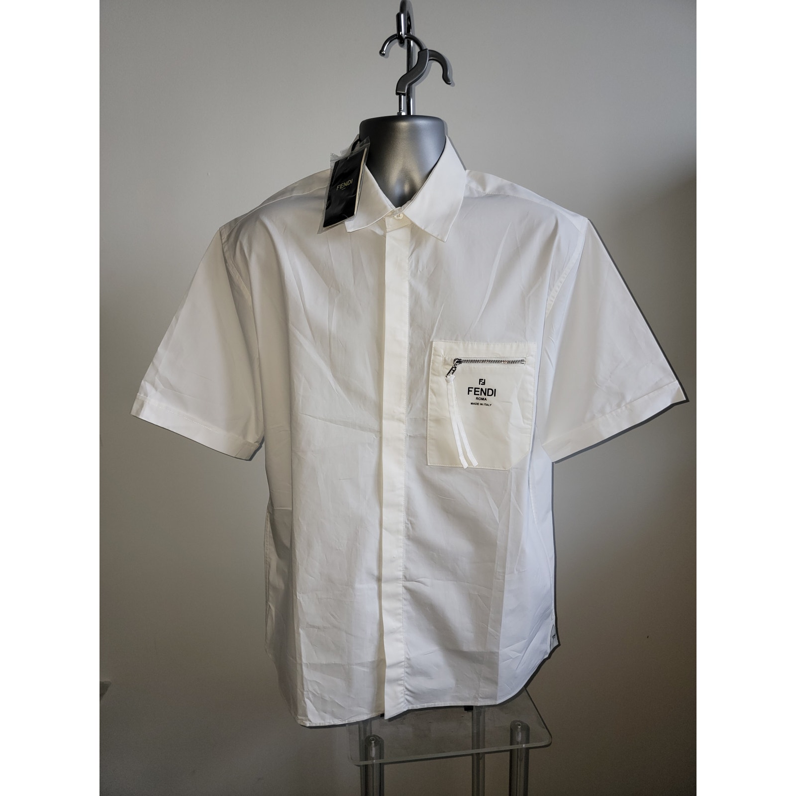 FENDI White Cotton Shirt Men NEW with tags