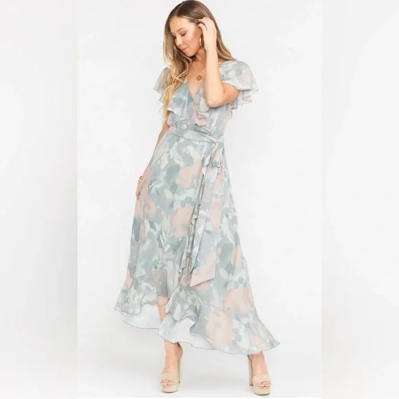 NWT Show Me Your Mumu Jess Ruffle Midi in Sage I Do Floral (Size 1X)