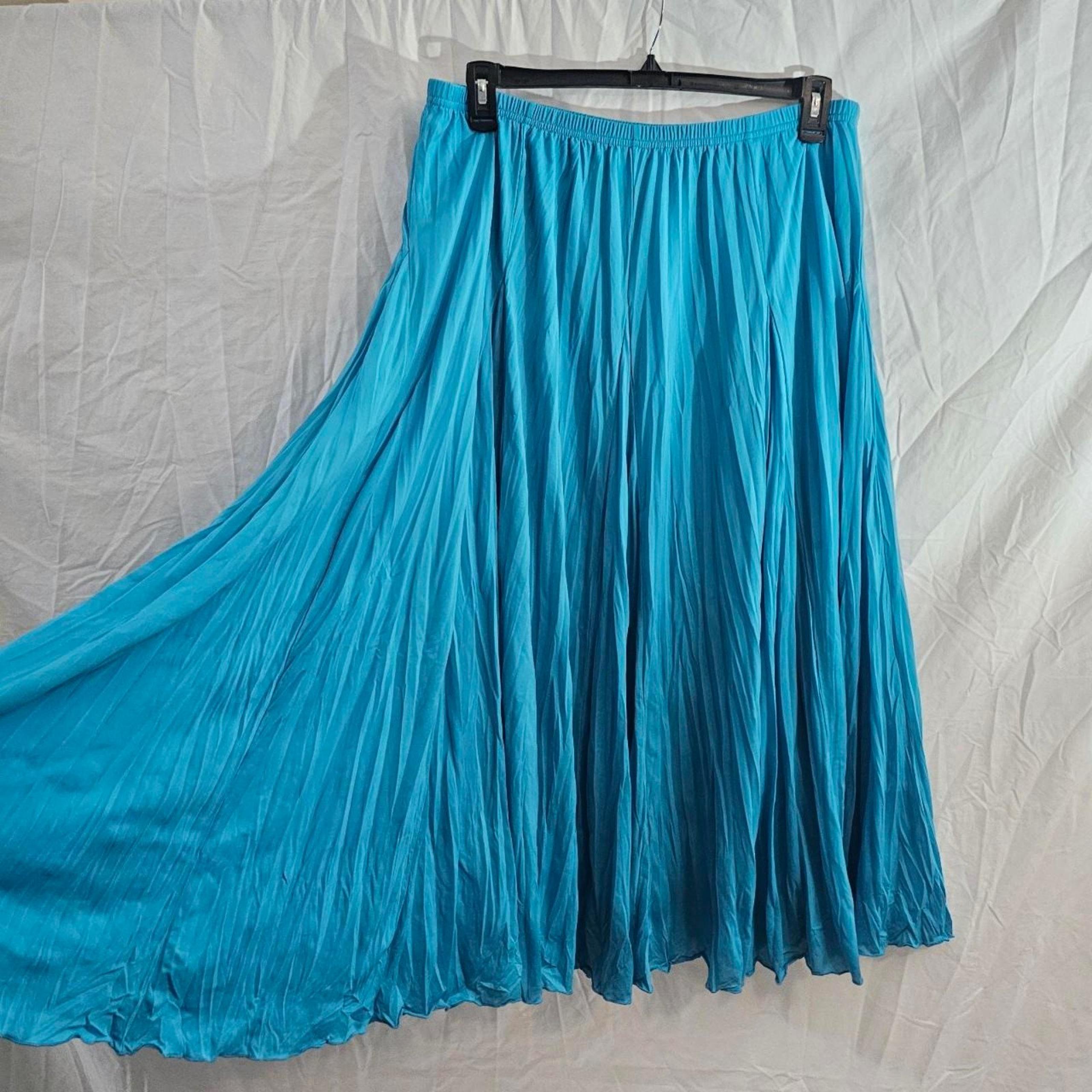 Blue avenue stretchy a-line maxi skirt