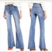 Gianni Bini High Rise Button Front Released Hem Light Wash Flare Jean Size 13