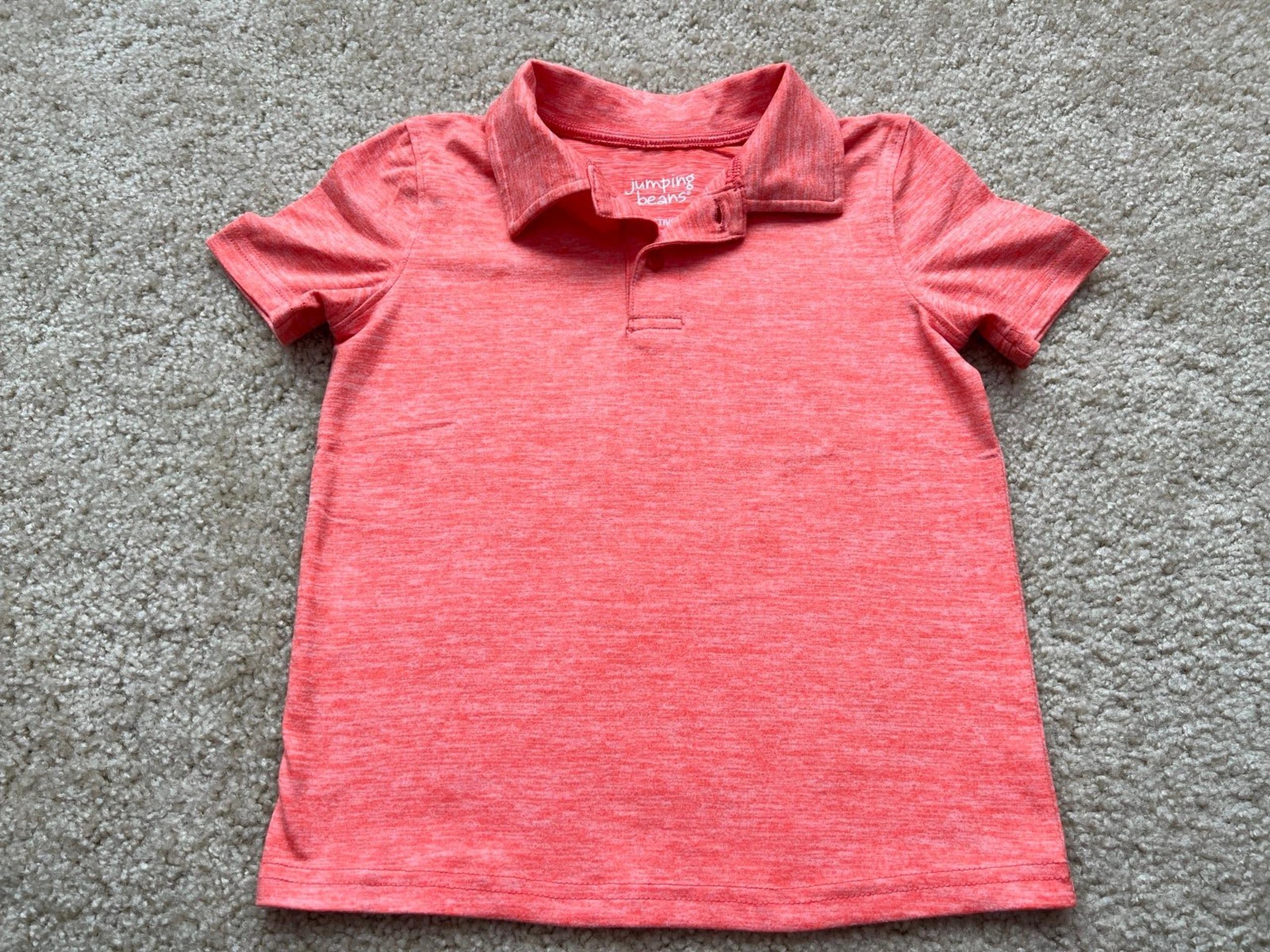 Jumping Beans coral orange color toddler boys active Polo Size 5t