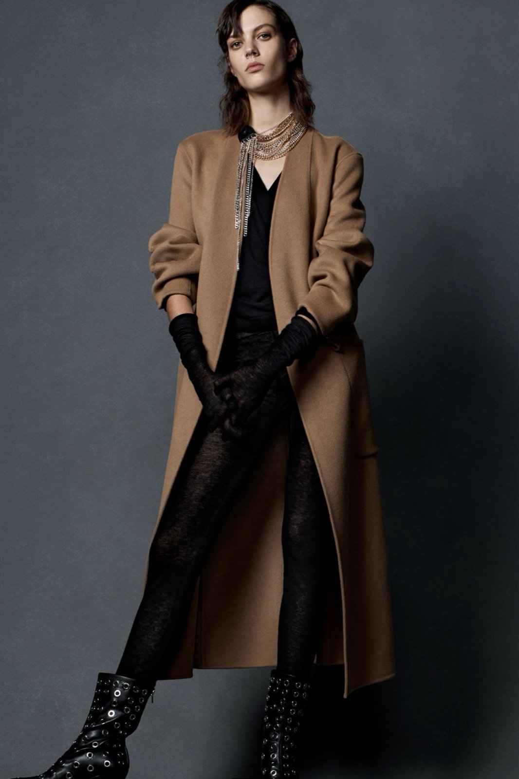 Zara 100% wool coat