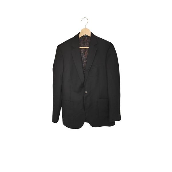 The Society Shop Men's Custom Made Wool Navy 1 of 1 Blazer 38 Short