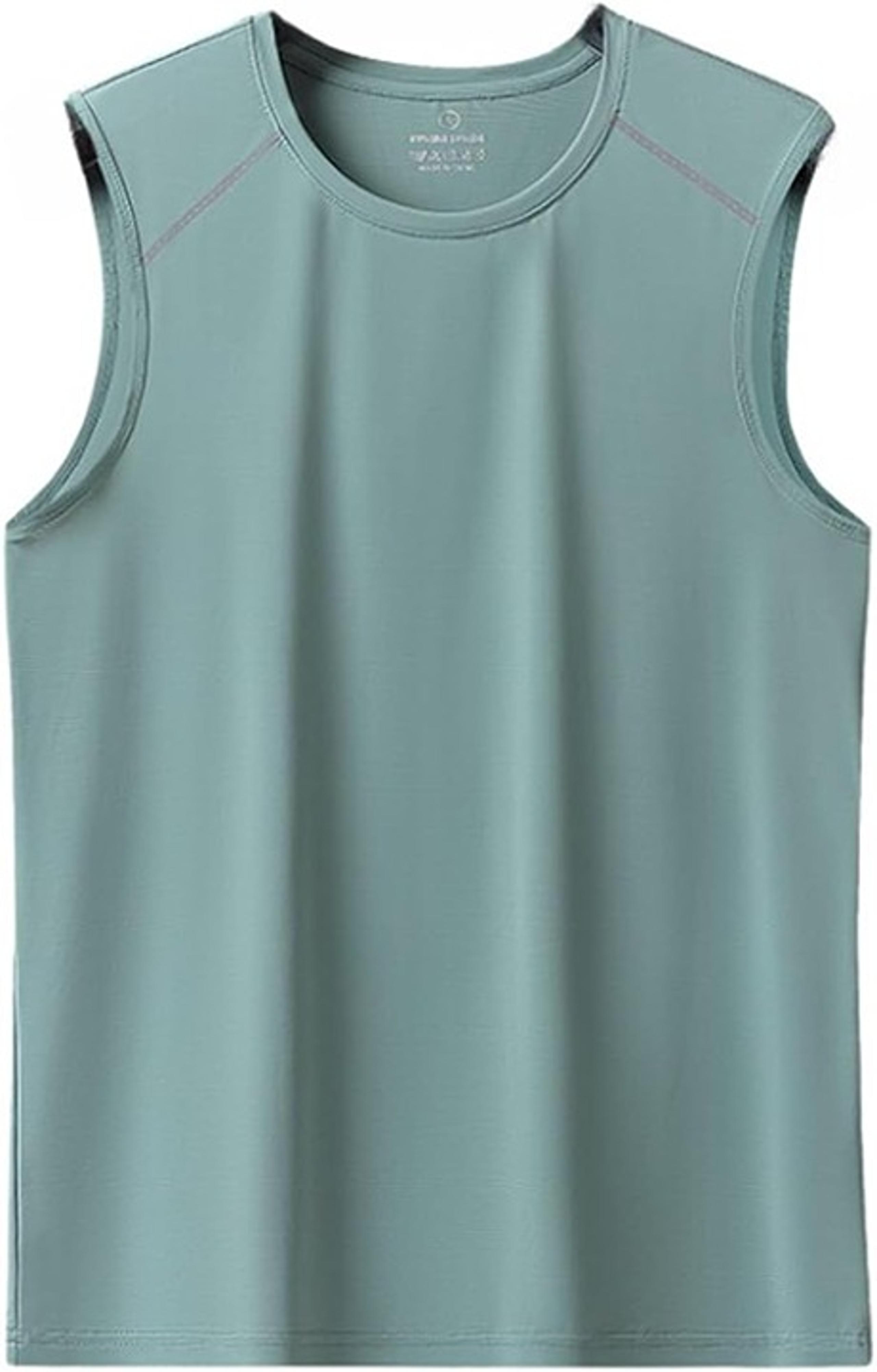 NEW Mens Crew Neck Sleeveless T-Shirt Quick Dry Running Fitness Sweatshirt LARGE