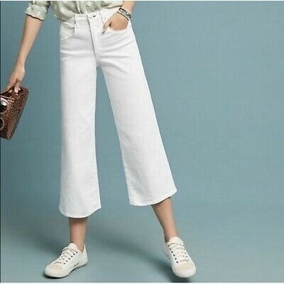 McGuire Bessette High-Rise Culotte Jeans White Wide Leg Women Size 32