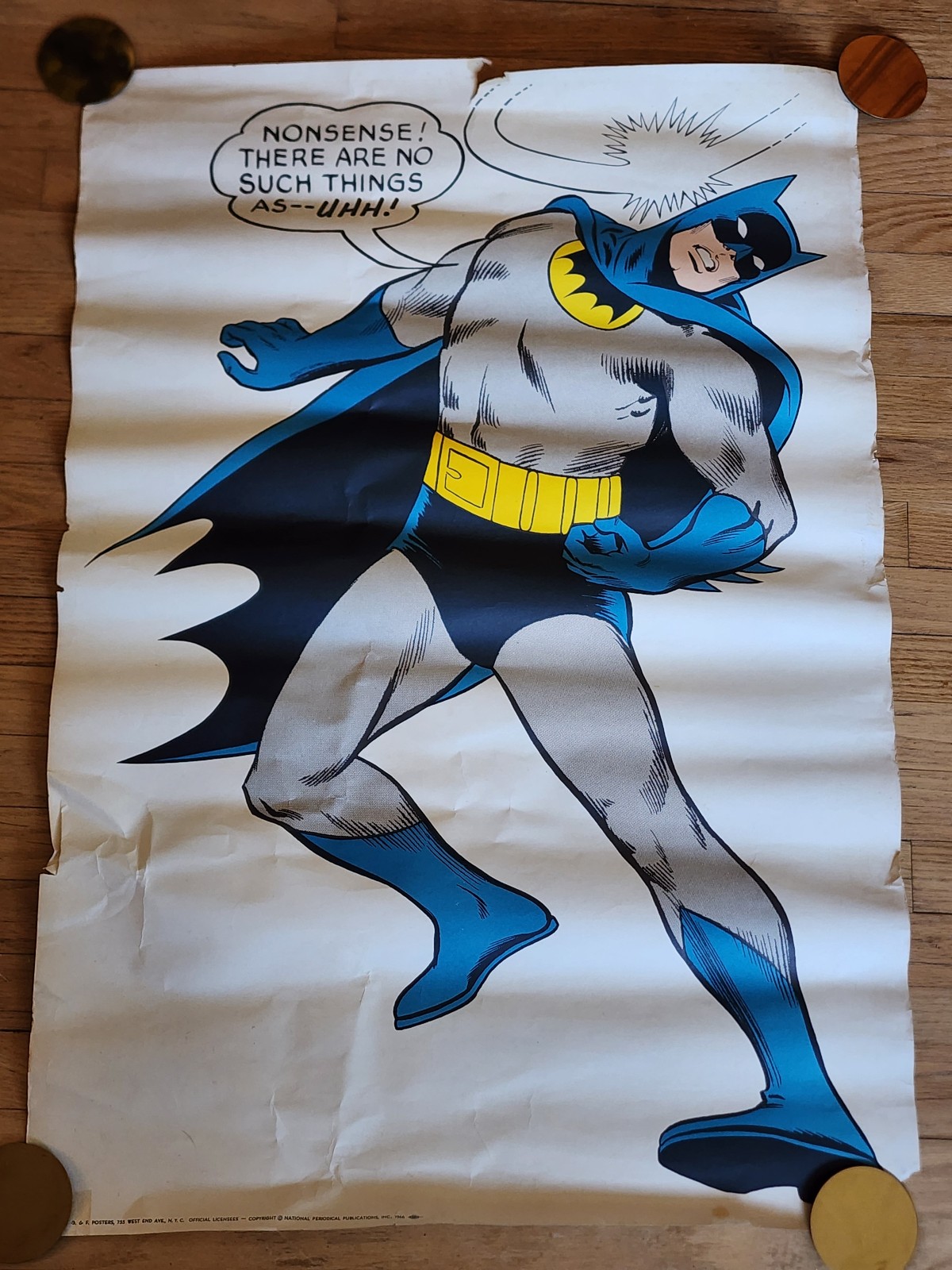 Batman Original Vintage Poster Comic Cartoon DC Comics Superhero 1966 Pinup 60s