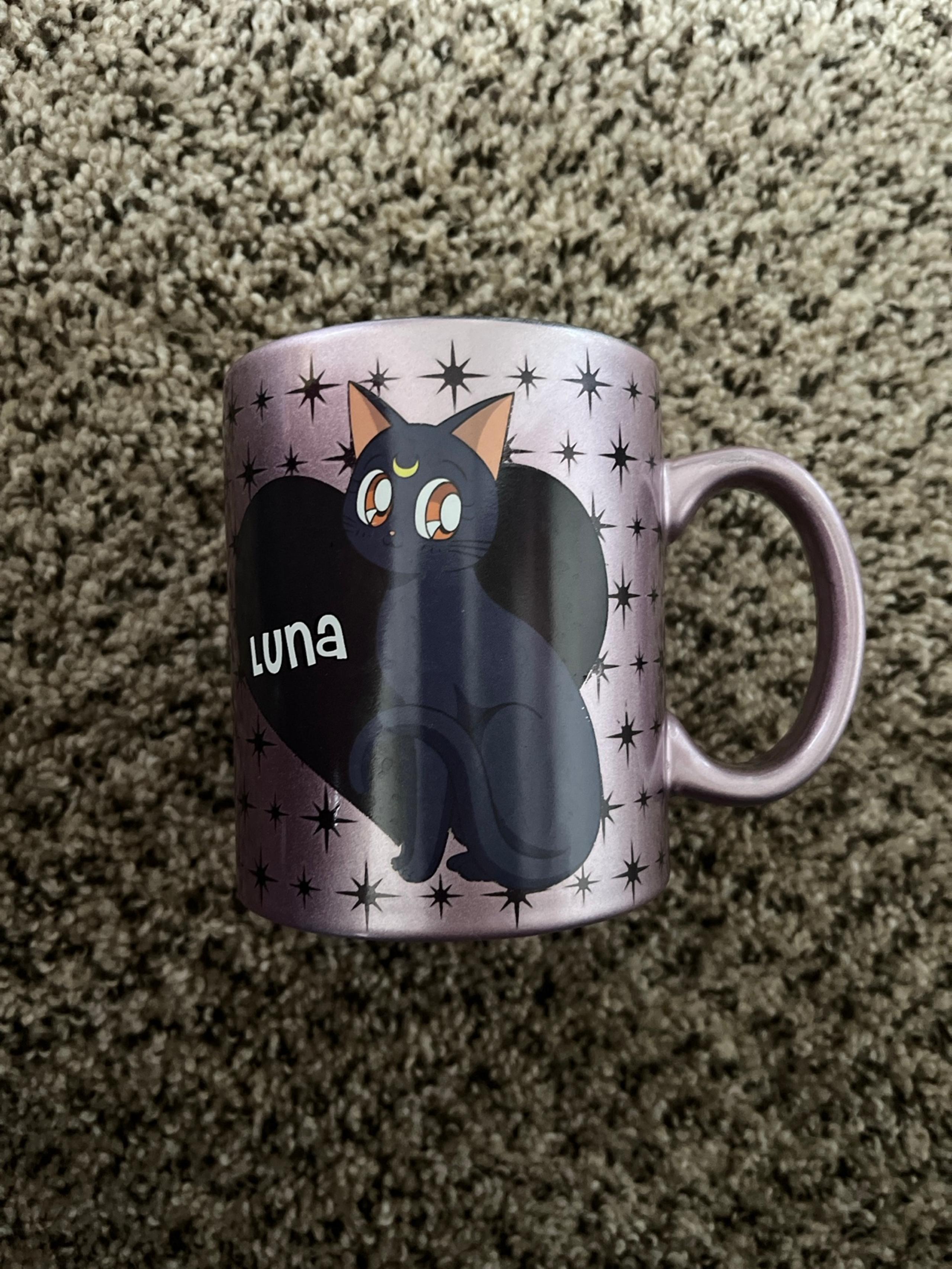 Sailor Moon Coffee Mug Luna Artemis Anime Kawaii Metallic Just Funky Cup