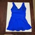 Yonique Royal Blue Stylish Ruched One Piece Swimdress Swimsuit Dress NWT Size L
