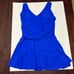 Yonique Royal Blue Stylish Ruched One Piece Swimdress Swimsuit Dress NWT Size L