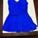 Yonique Royal Blue Stylish Ruched One Piece Swimdress Swimsuit Dress NWT Size L
