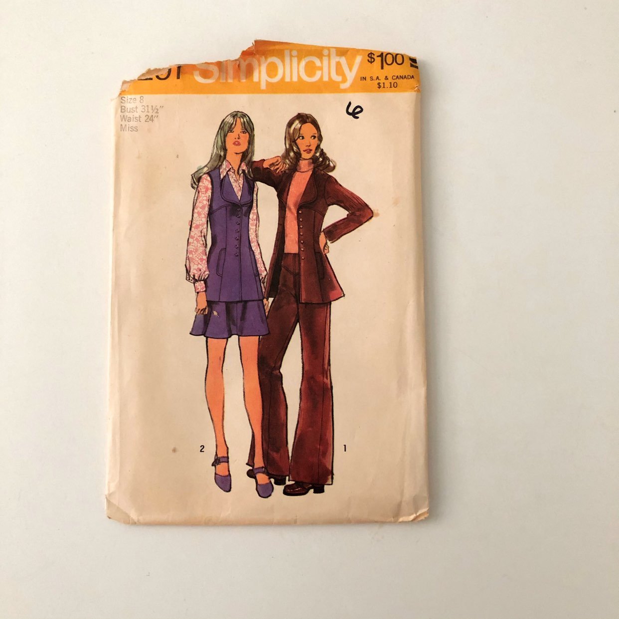 Misses Sz 8 Simplicity Pattern #5291