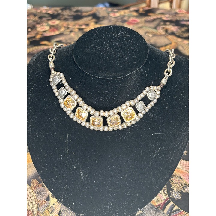 Vidda Golden Quartz & Silver Beaded Necklace