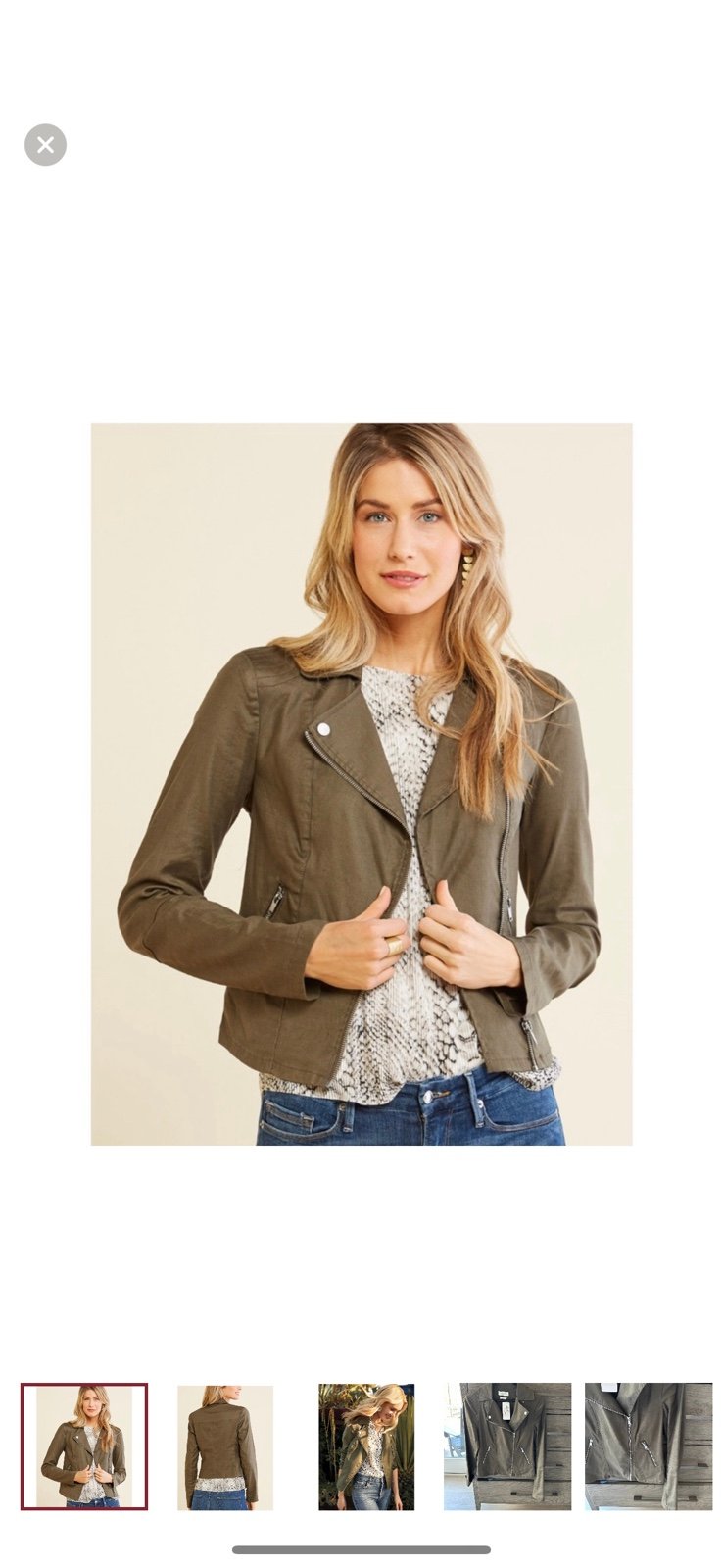 LEVEL 99 BROOKLYN MOTO JACKET OLIVE