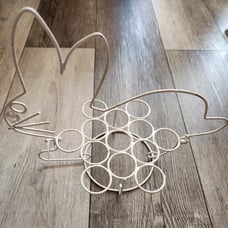 Vintage Bunny Rabbit Coated Metal Easter Egg Holder Drying Rack