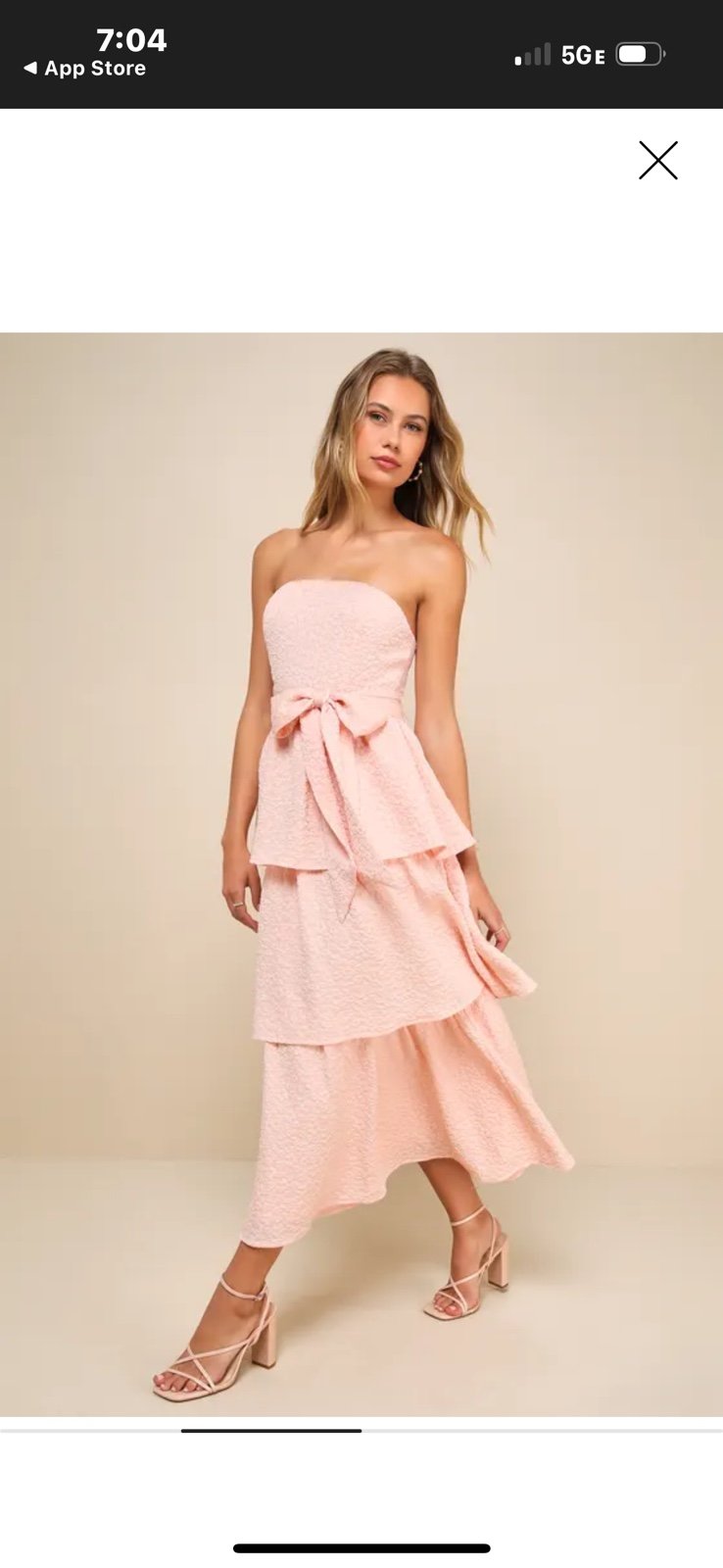 Lulus Blush Pink Jacquard Strapless