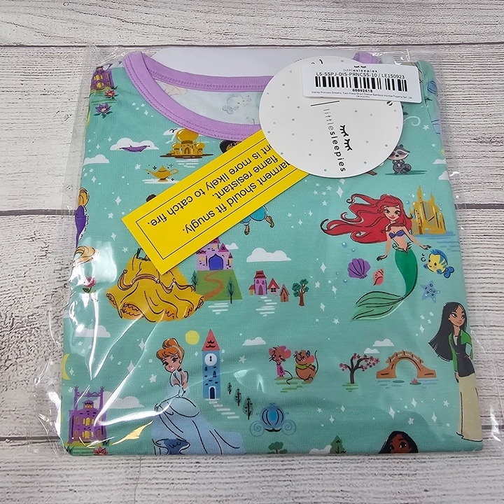 NIB Little Sleepies Disney Princess Dreams 2 Piece Short Sleeve Pajama Set 18-24