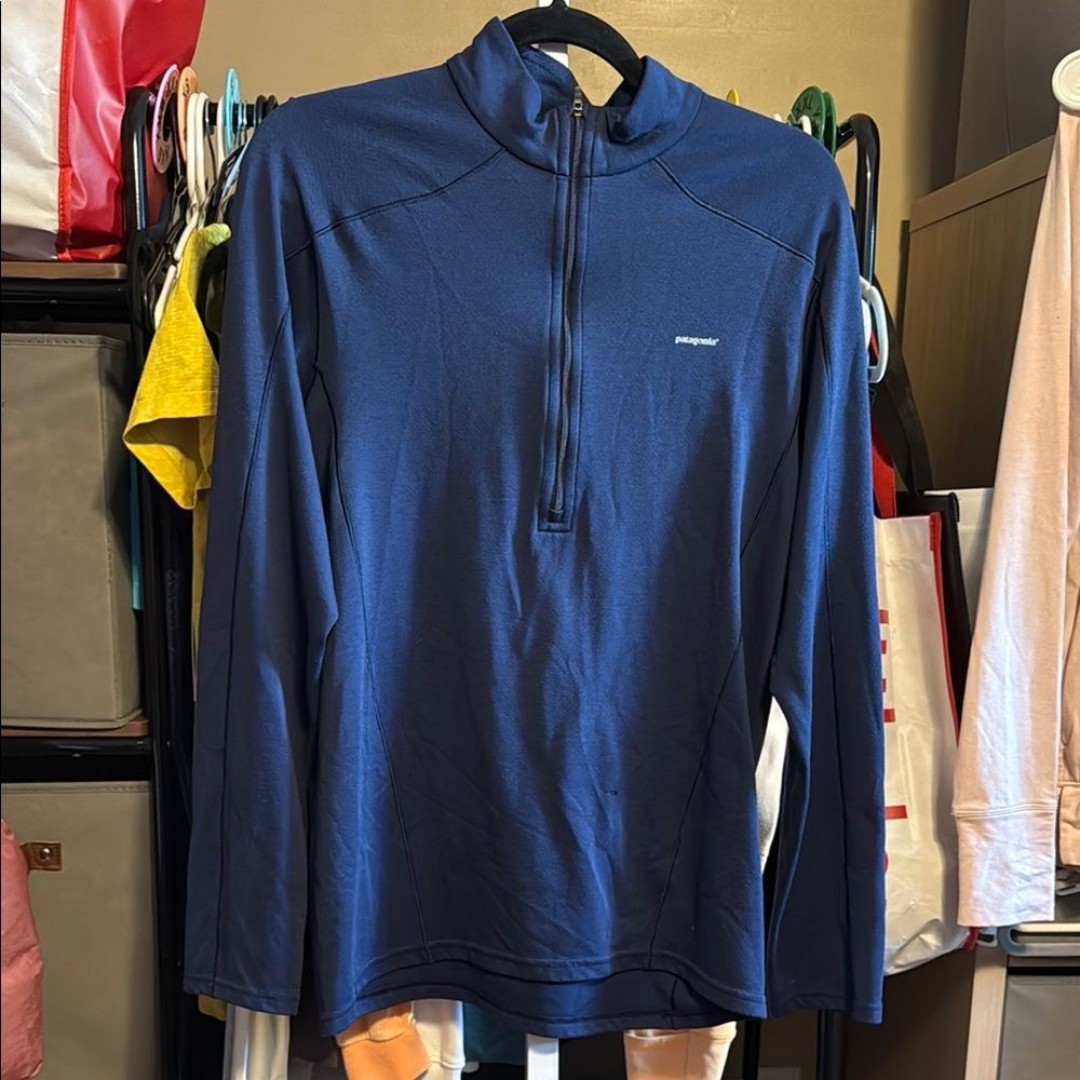 Men’s Patagonia Capilene Midweight 1/4 Zip Pullover Sz Medium Navy Blue