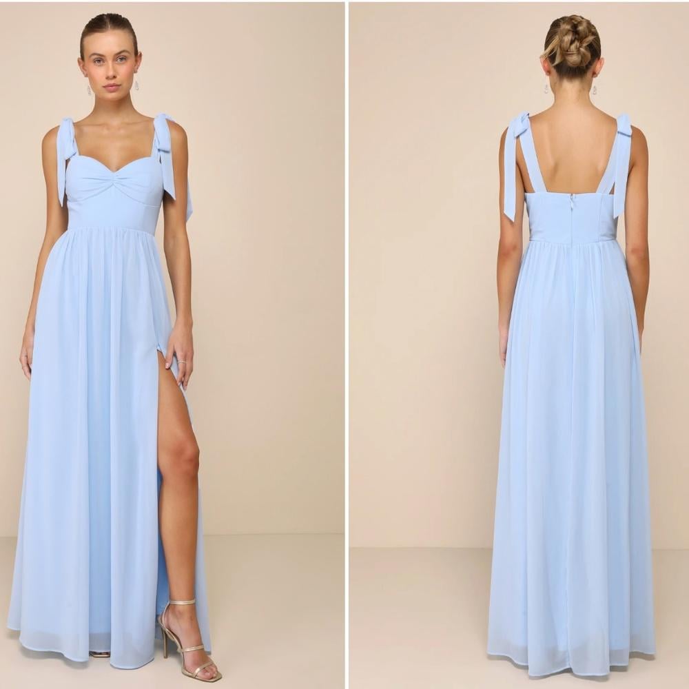 LULU's Prom Wedding Bridesmaid Flowy Romantic Special Event Maxi Dress