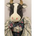 Vintage Porcelain Ceramic Cow Doll Floral Pants,Soft Body,Ceramic Hoofs. TL Toys
