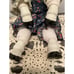 Vintage Porcelain Ceramic Cow Doll Floral Pants,Soft Body,Ceramic Hoofs. TL Toys
