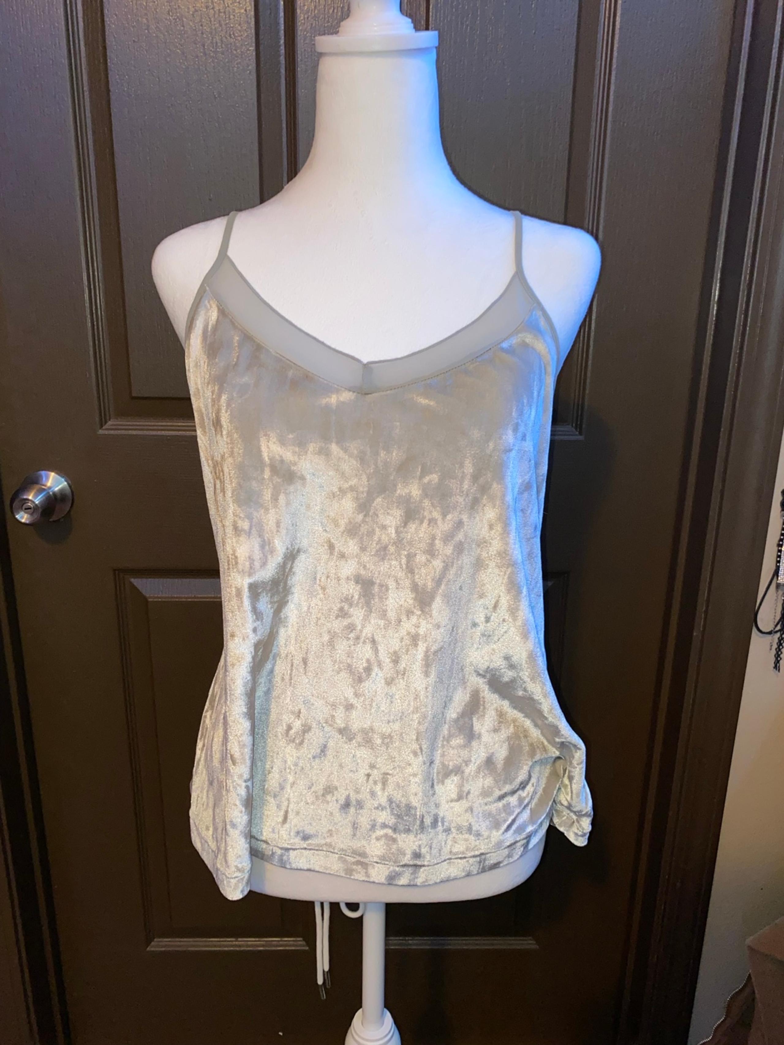 GUESS Sleeveless Sliver Velvet Tank Top