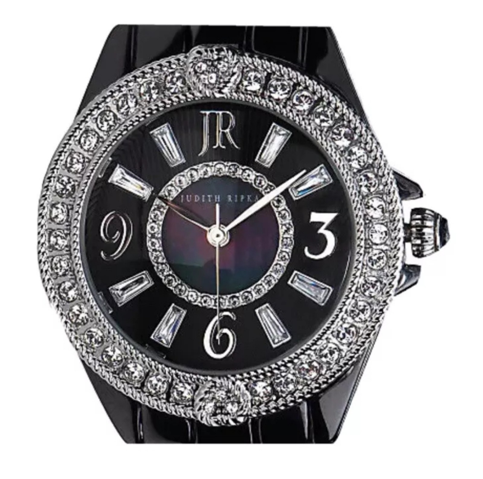 Judith Ripka Black Ceramic Watch NEW