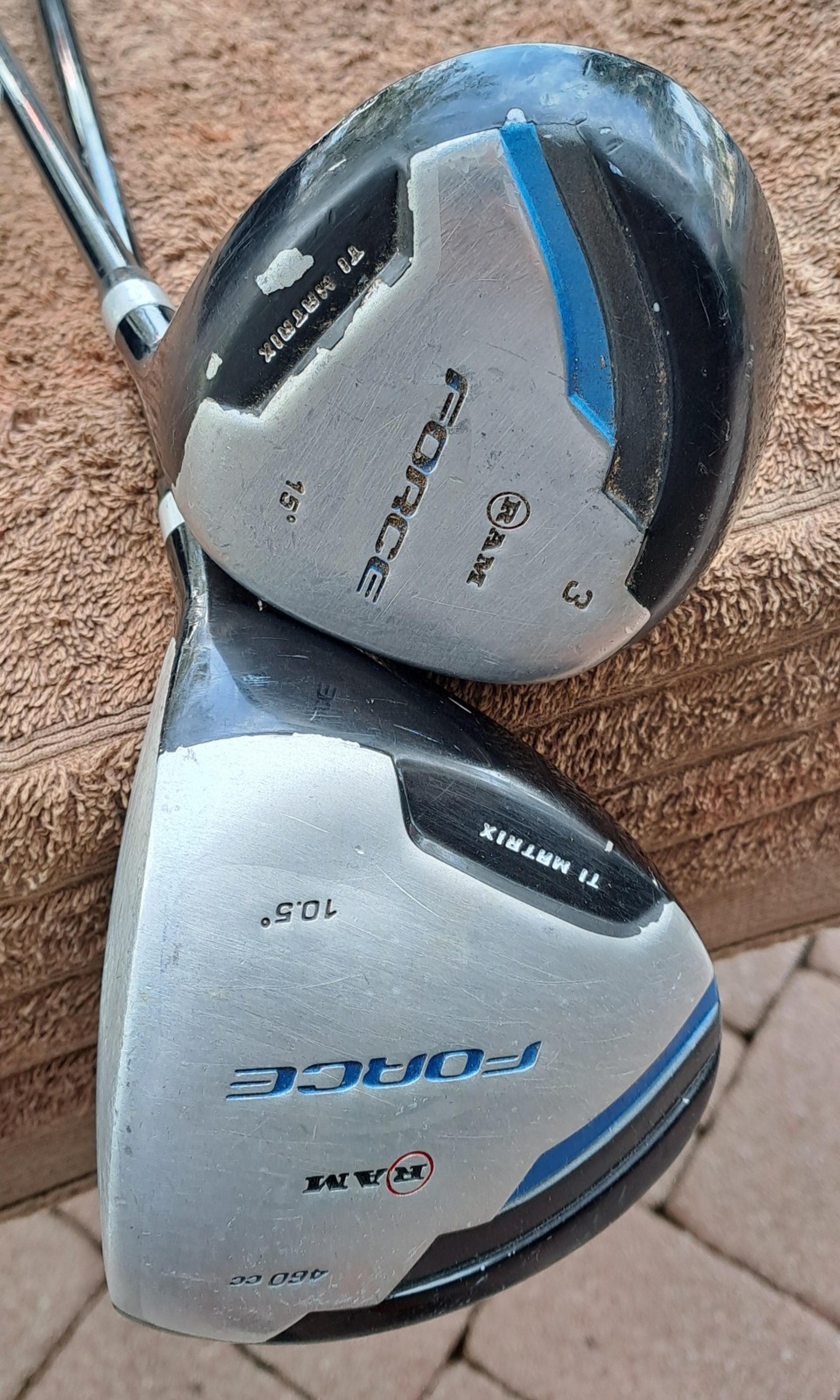 Golf 2 Clubs Set RAM FORCE 10.5 Driver 3 15 Wood RIGHT H Graphite UNIFLEX
