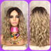 wavy ombre ash blonde lace front wig