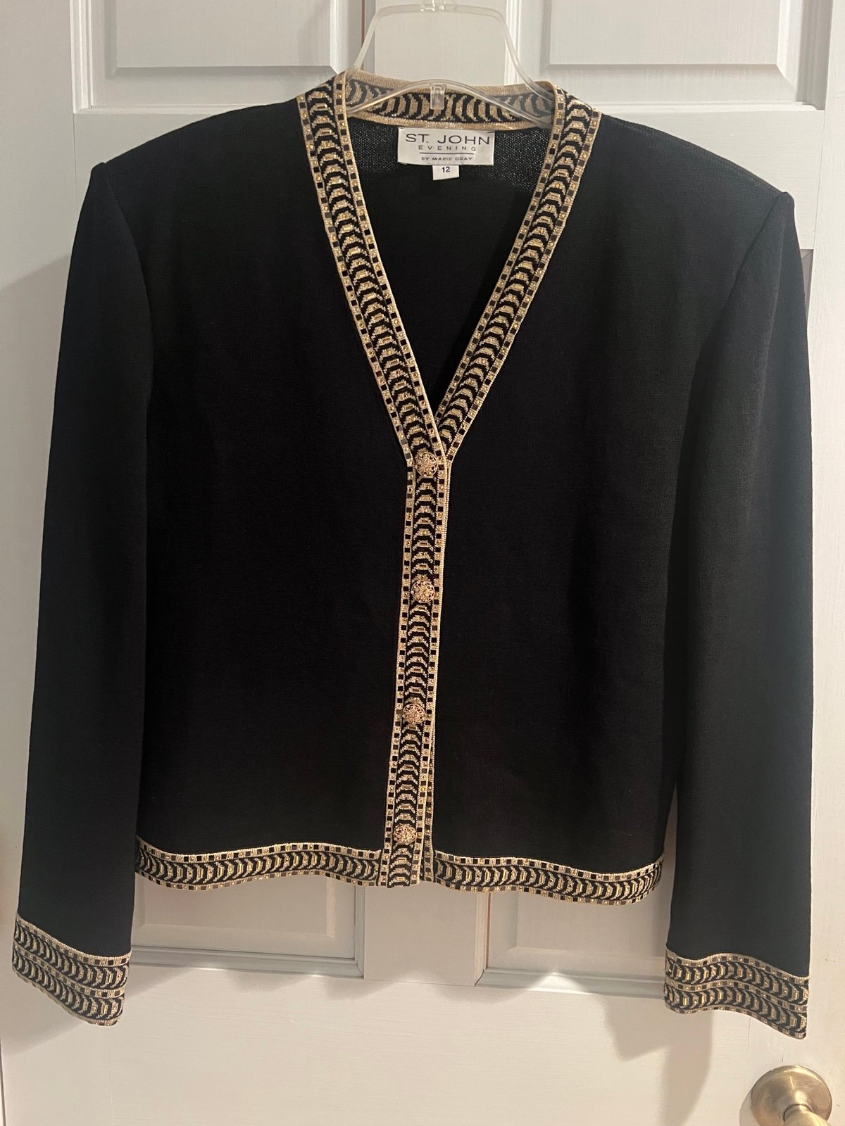 St John Knit Evening Collection Cardigan Marie Gray Size 12
