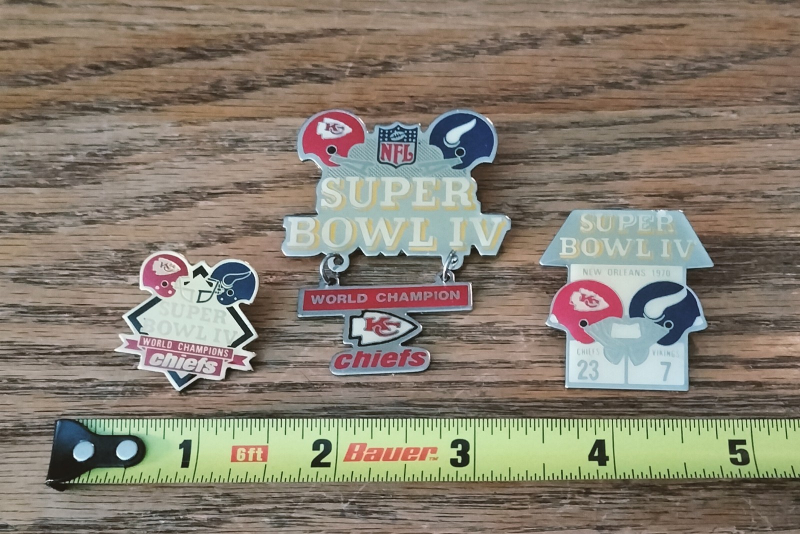 Kansas City Chiefs super bowl IV pins