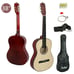 38 Wooden Beginners Acoustic Guitar With Guitar Case,Strap and Pick Natural