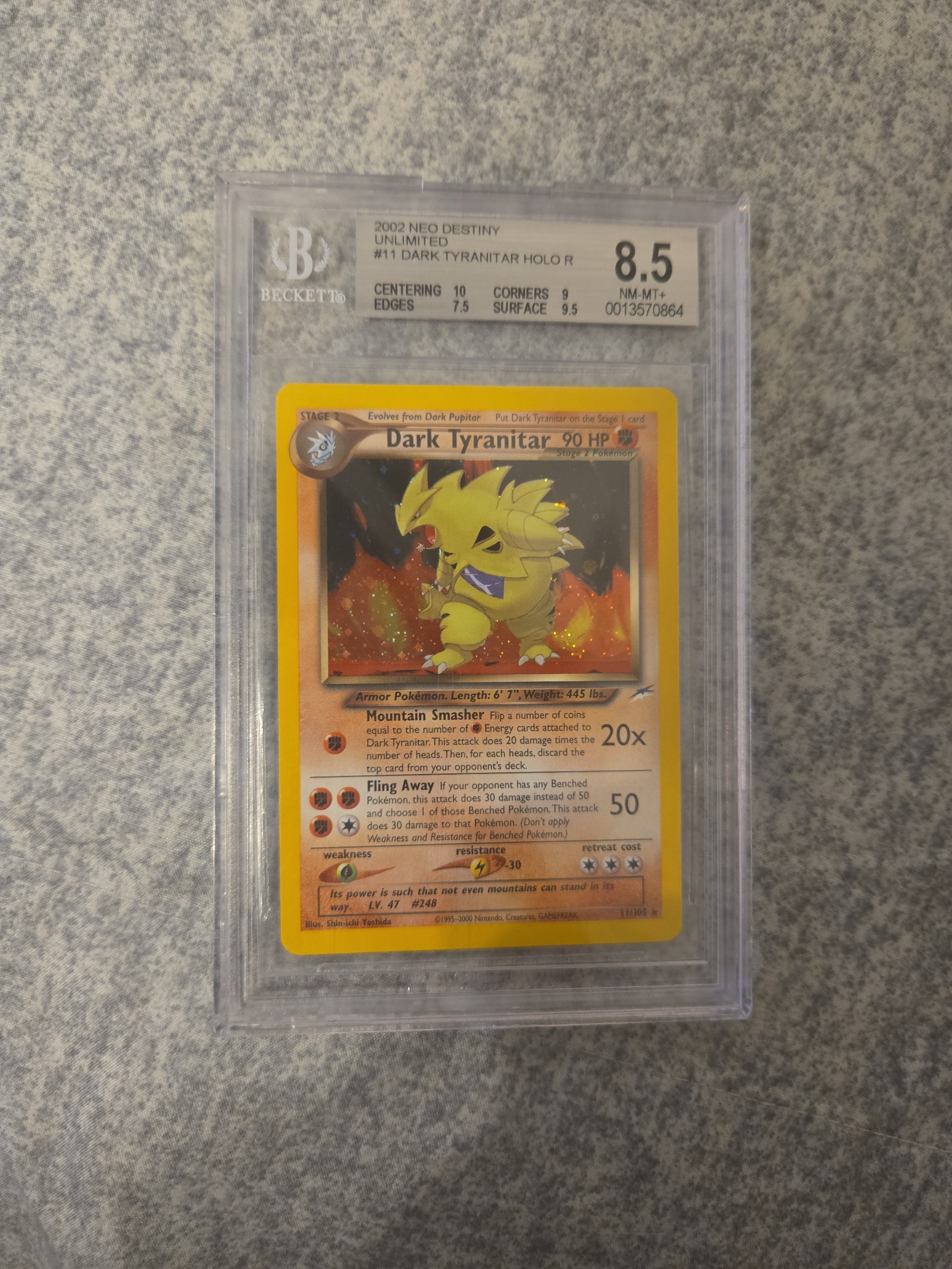 BGS 8.5 Dark Tyranitar #11 Neo Destiny Unlimited