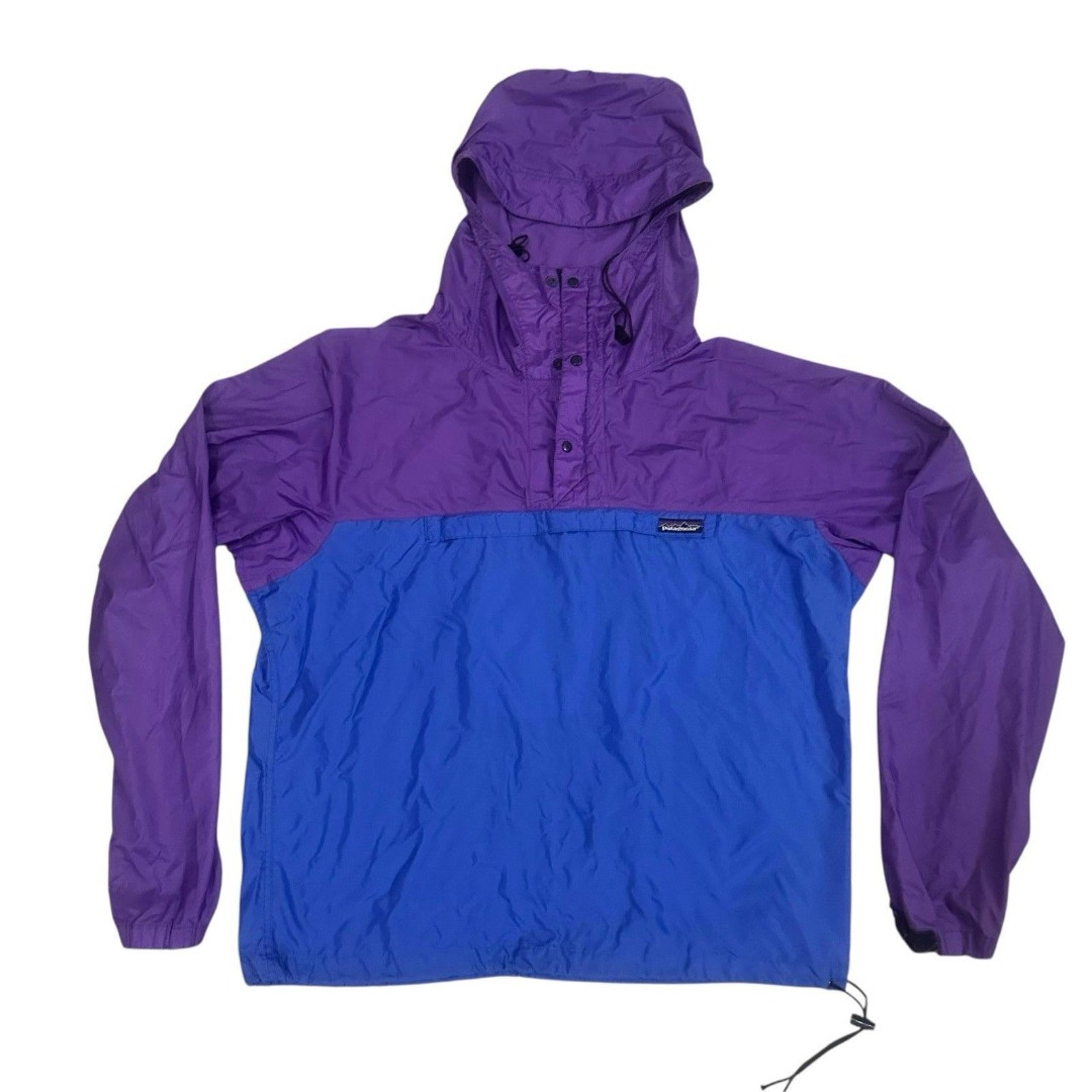Vintage Patagonia Purple Blue Anorak Popover Windbreaker Jacket Mens Size XXL