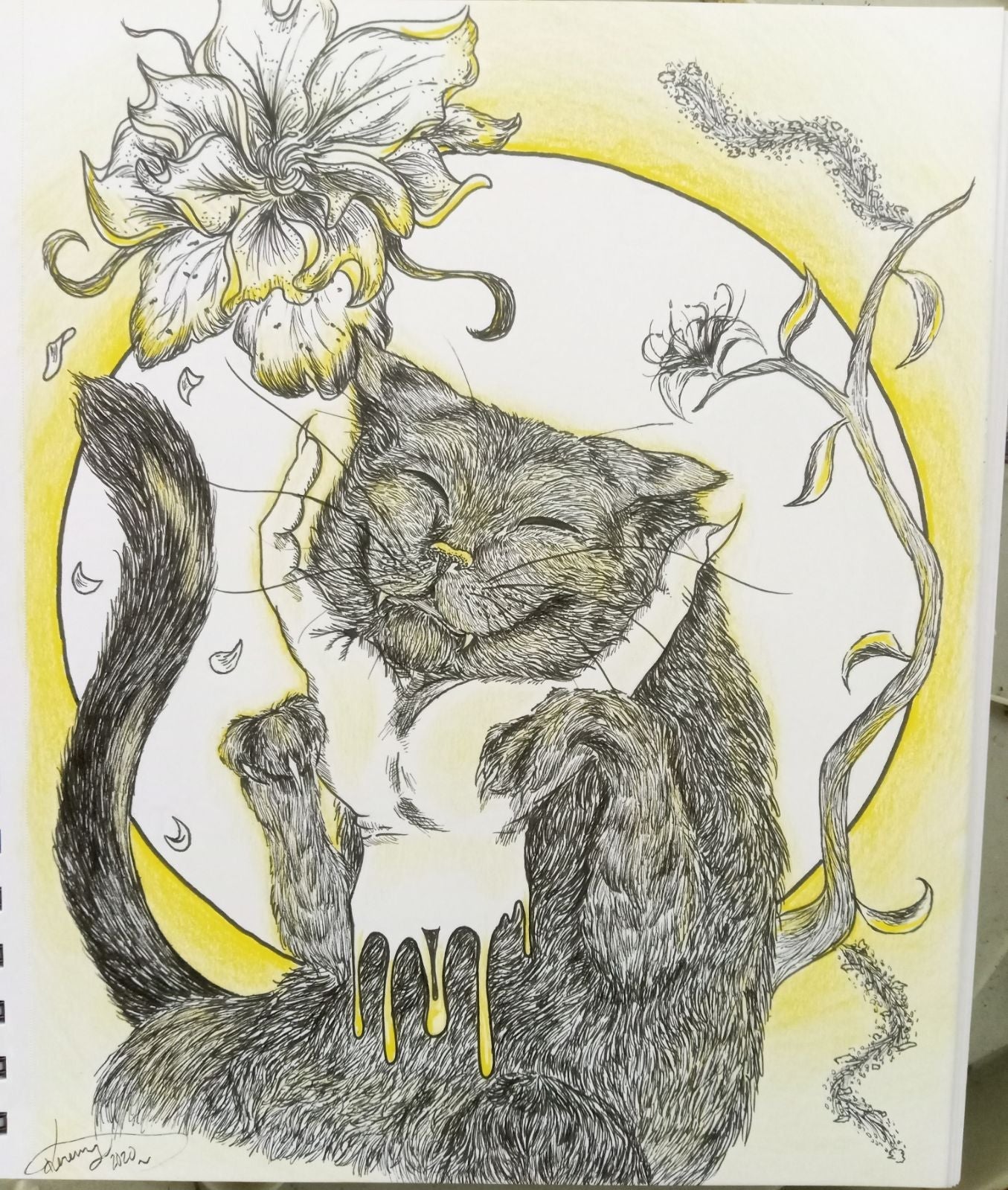 Derpy Cat Art Piece | ORIGINAL | 8 x 10