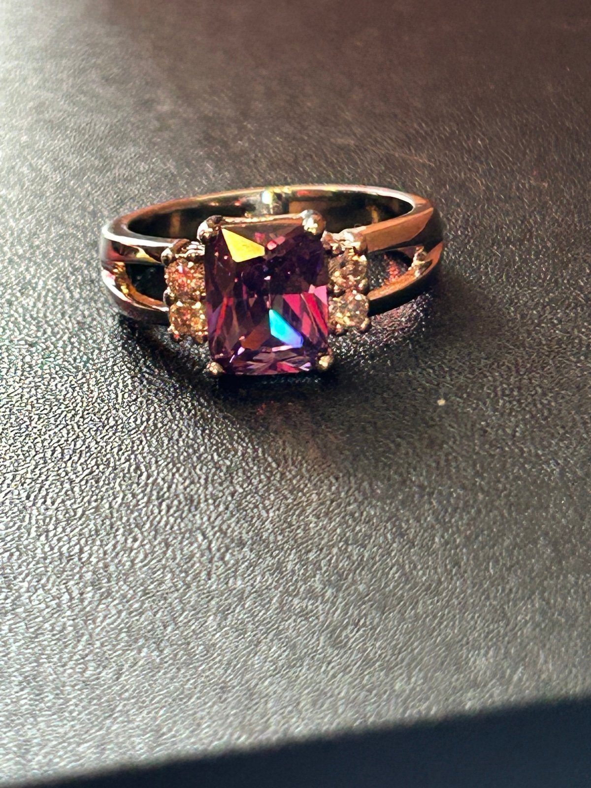 Two beautiful Amethyst colored ring size 8 NEW