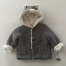 Carter’s 18 Months Baby Gray Hooded Sherpa Lined Jacket NWT