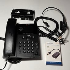 Poly VVX 250 Business IP Office Phone w Headset and Ethernet to USB 2201-48820