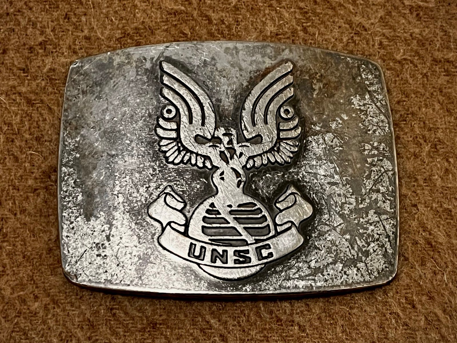 Microsoft Xbox Halo 3 Belt Buckle UNSC Logo Plaque