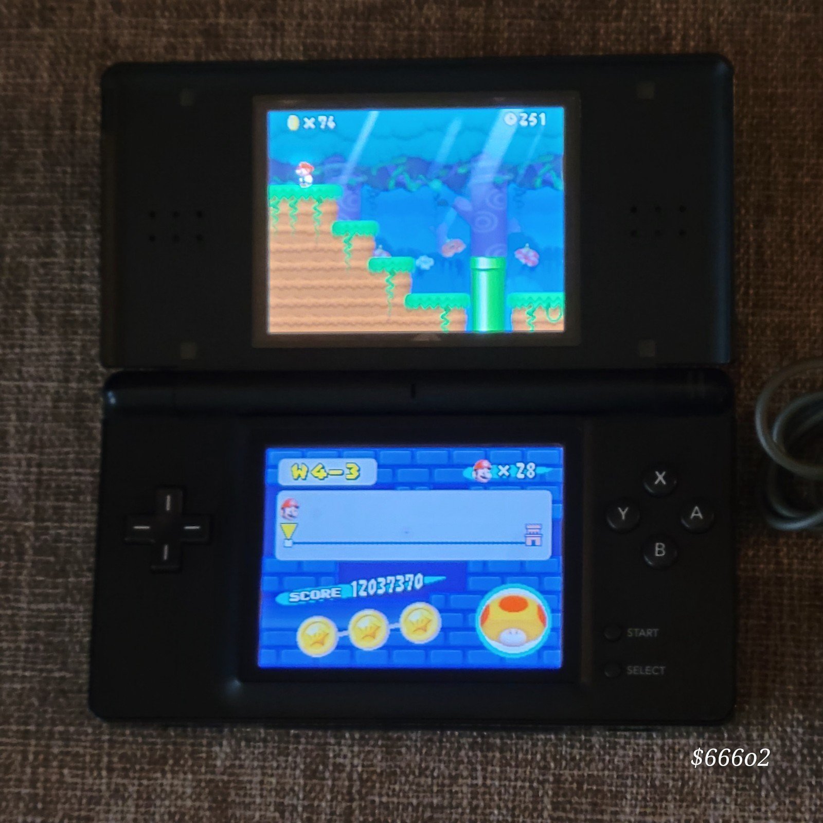 Nintendo DS Lite in Blue/Black,NO CHARGER Mario Bros No Stylus Tested (READ)